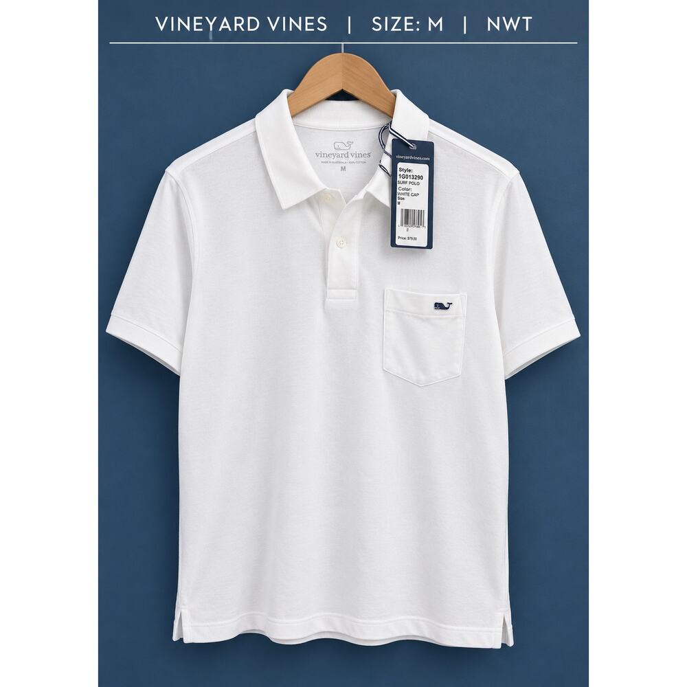 Vineyard Vines White Surf Polo Men’s Medium NWT
